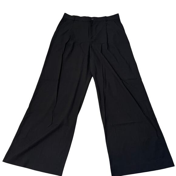 ZARA Women's Wide Leg Pleated Pants Size XXL In Black - Picture 1 of 9